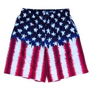 American Flag Tie Dye Sublimated Lacrosse Shorts