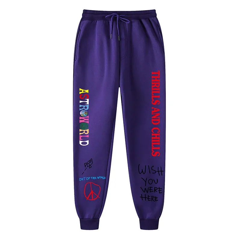 ASTROWORLD Hoodies Thrills And Chills Sweatpants Men Fashion Letter Graphic Printed Sweatshirts Sportpants Women Hooded Pullover