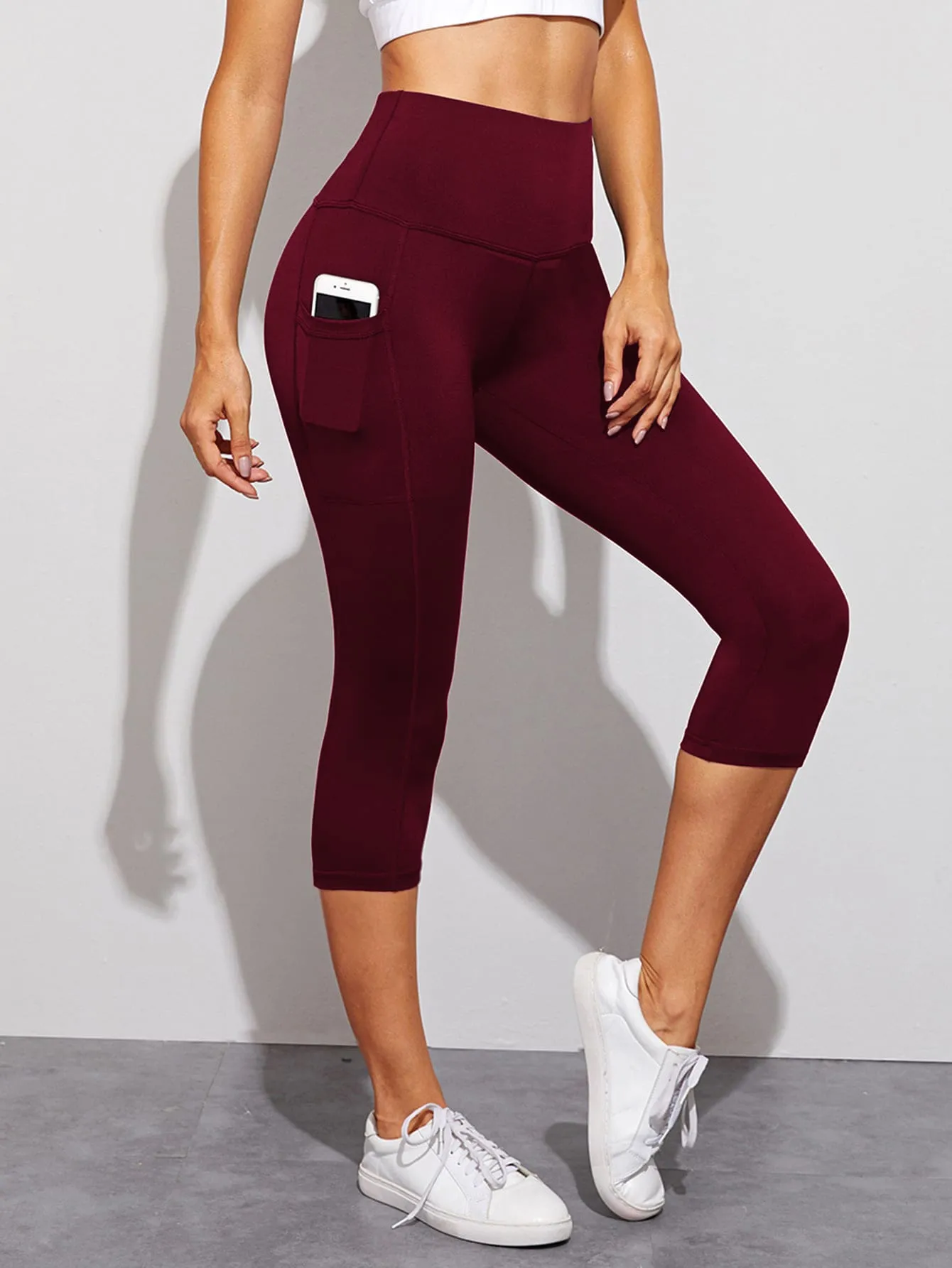 Blue Capris Sports Leggings