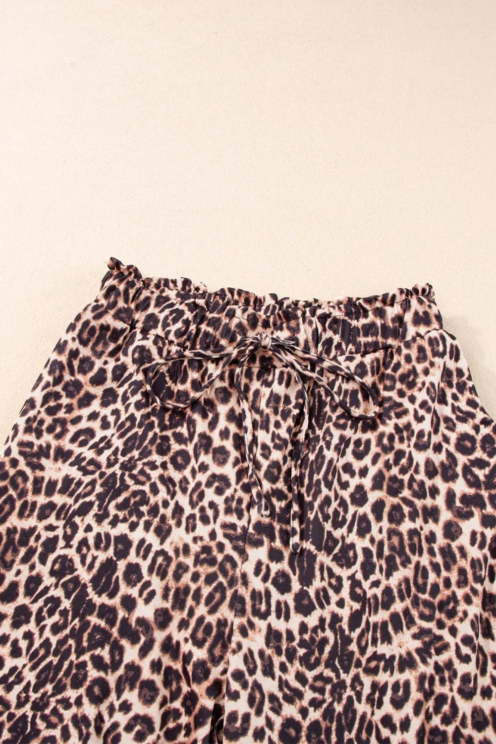 Boho Hawaiian Wide Leg Pants Leopard Pattern for Women