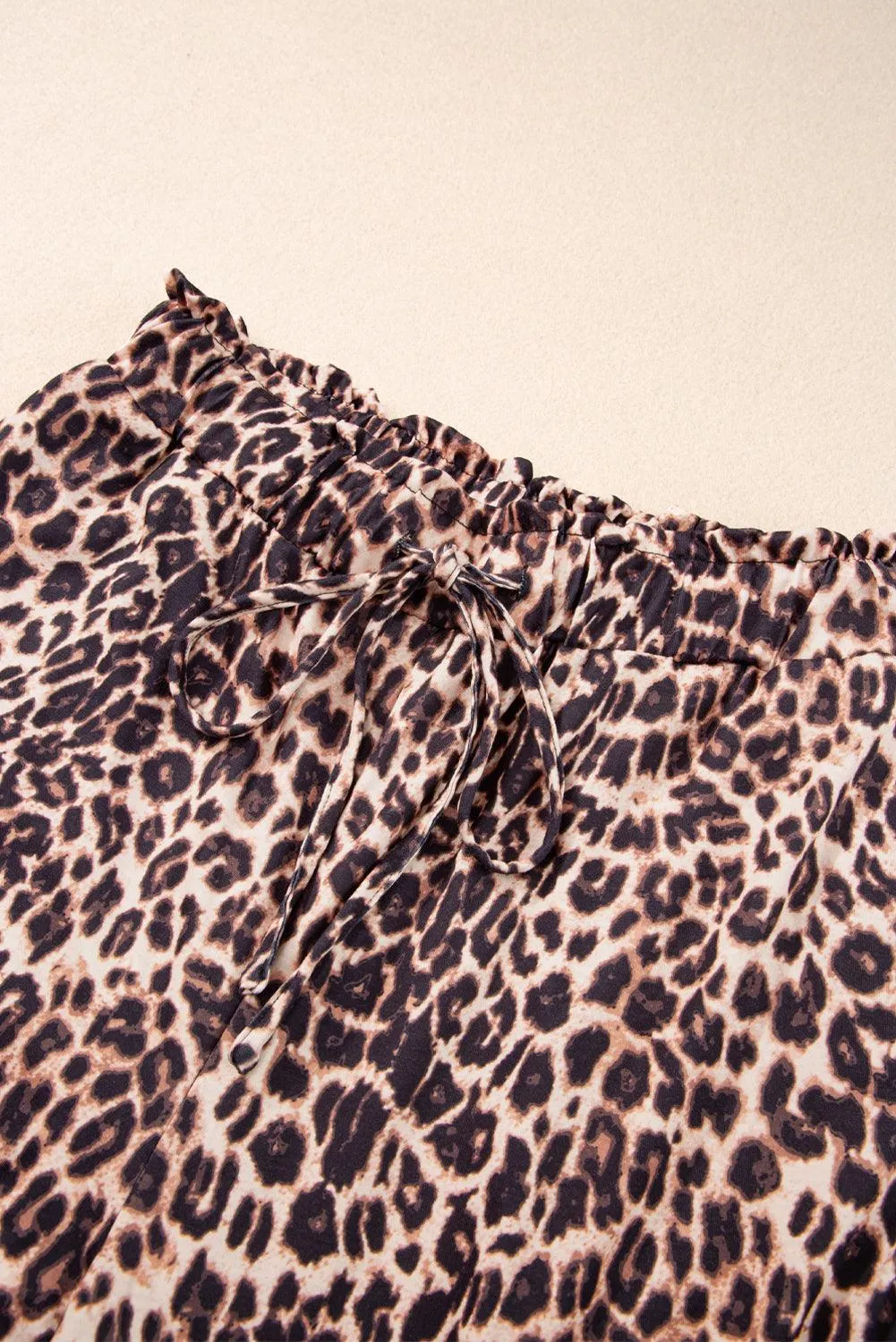 Boho Hawaiian Wide Leg Pants Leopard Pattern for Women