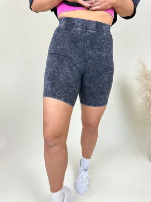 Decan Acid Wash Shorts | Black FINAL SALE