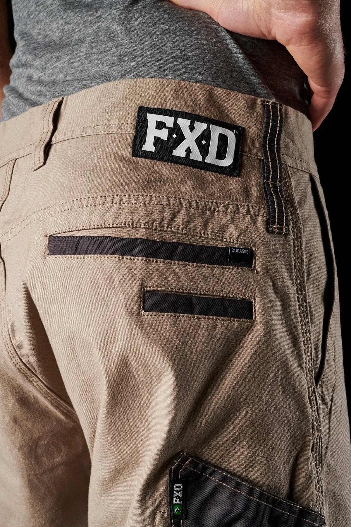 FXD Workwear  WP.4 - CUFFED STRETCH WORK PANTS - KHAKI