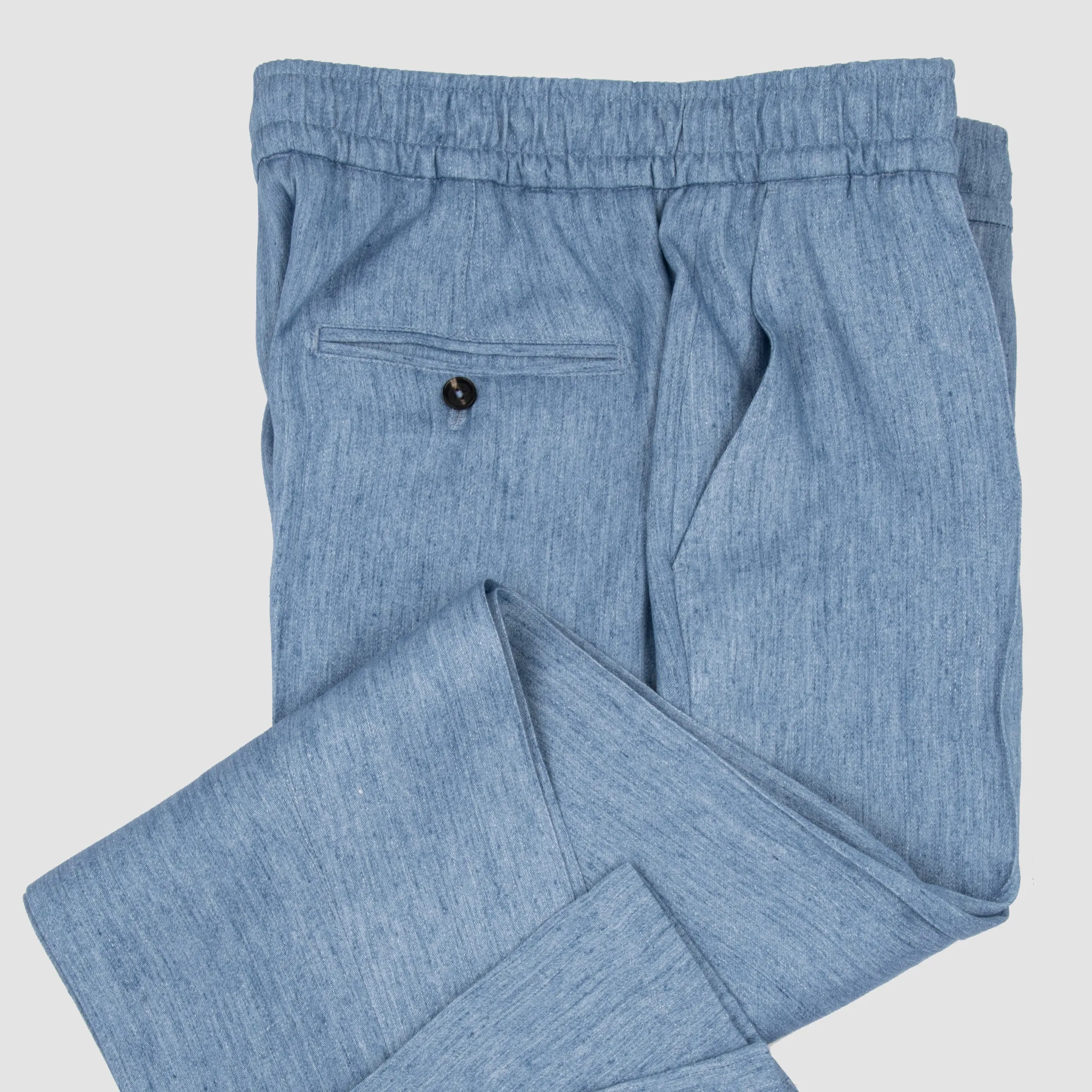 Linen Drawstring Sportpants Light Blue