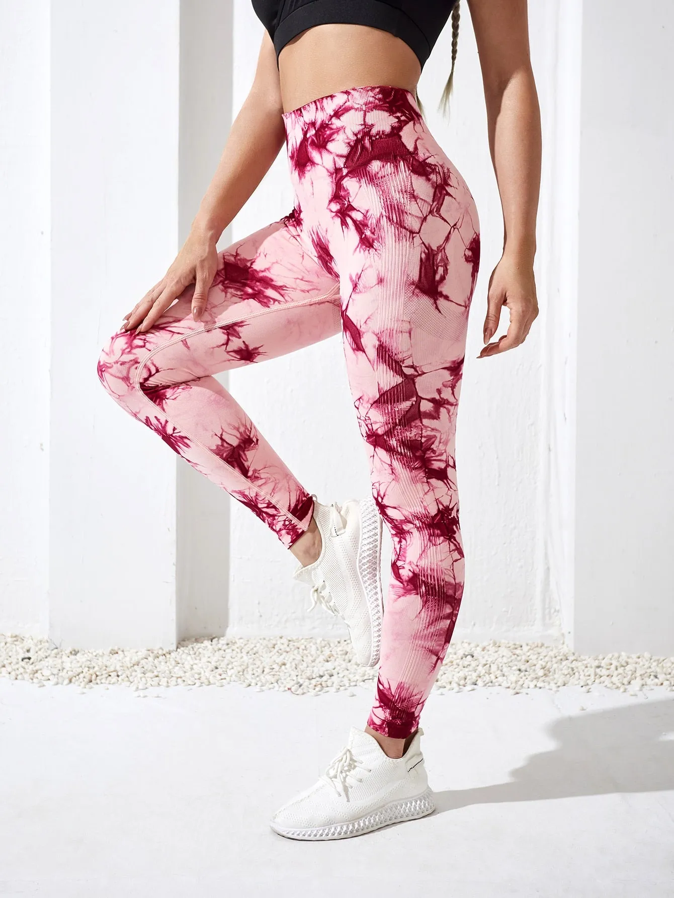 Tie Dye Wide Band Waist Leggings