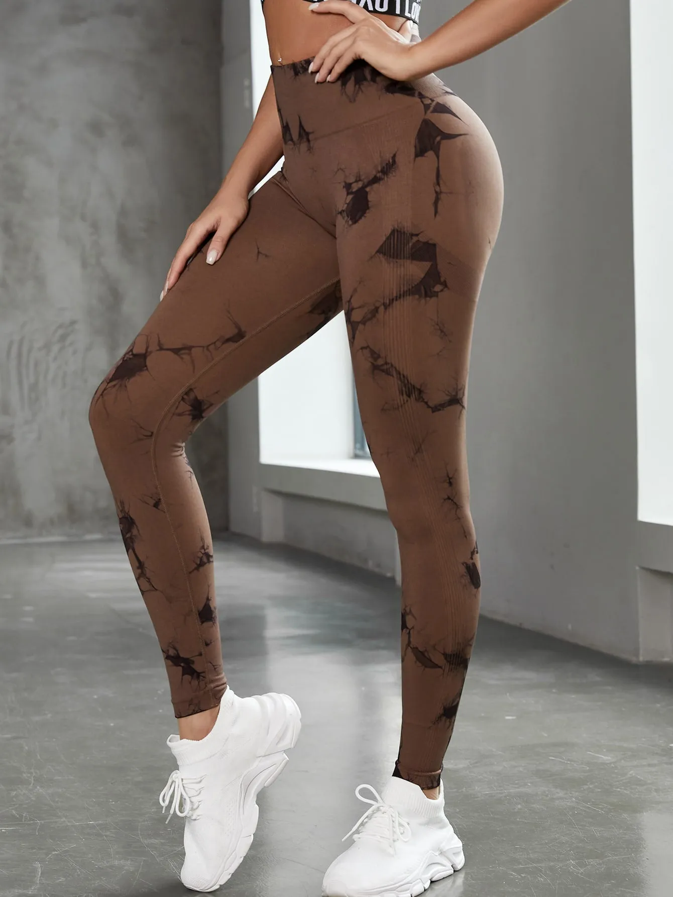 Tie Dye Wide Band Waist Leggings